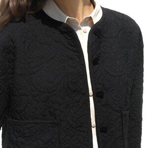Zara Black Floral Embroidered Jacket | XS